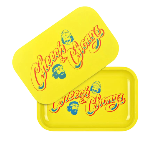 [SA4448KIT] Pulsar X Cheech & Chong Yellow Mini Metal Rolling Tray w/ Lid - Medium