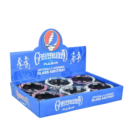 [AT964] 3.5" Pulsar X Grateful Dead Licensed Glass Ashtrays - 6ct