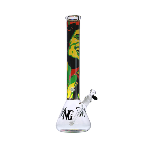 [YN1099] 18" 7mm Nice Glass Rasta Legend Beaker