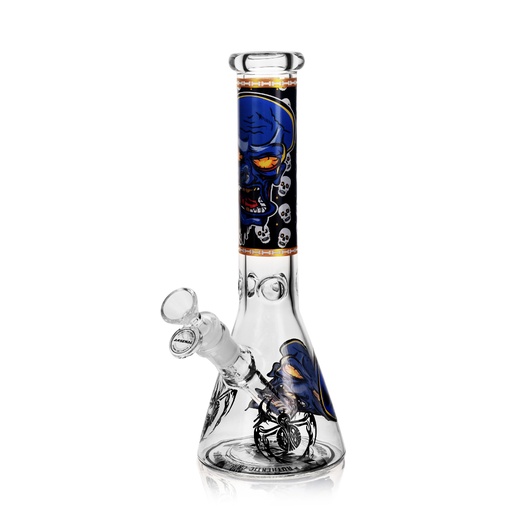 10" 5mm Arsenal Psycho Skull Glass Bong