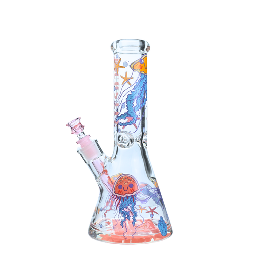 [CG-405] 12" 9mm Jelly Fish Castle Glass Bong