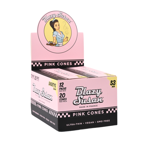 [PC-2053-PINK] Blazy Susan Pink Shortys 53mm Pre-Rolled Cones - 12ct