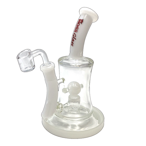 Hoss - Glass Hourglass Rig - Marble/honeycomb Perc - 8.5" (h509)