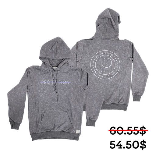 Prohibition - Purple Strikethrough Charcoal Hoodie