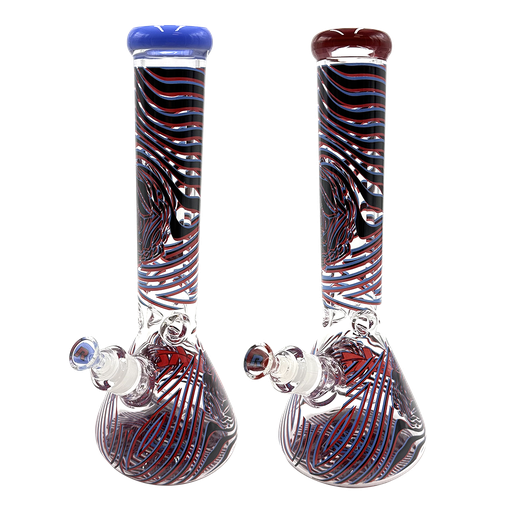 Rekt Bong - 14" - Retro 3d Rose Pattern