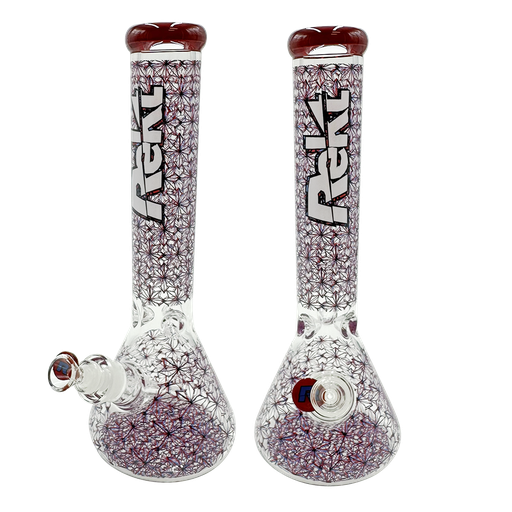 Rekt Bong - 14" 7mm - Retro 3d Floral Patern