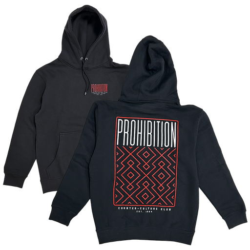 Prohibition - Pattern Hoodie - Black & Red