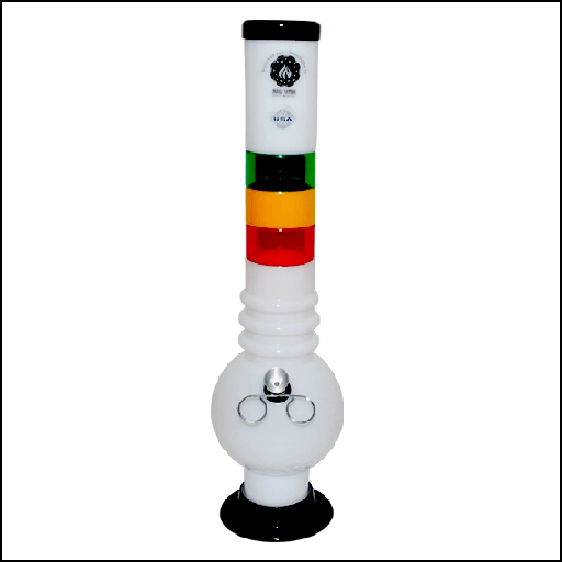 [19-3342] BONG - ACRYLIC - RASTA BUBBLE - MADE IN USA - 14"