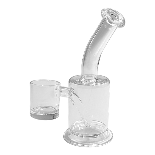 [19-3583] MINI DAB RIG - FULL QUARTZ W/ ATTACHED BANGER - (WPQ-005)