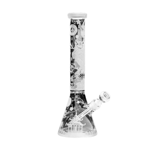 [21-0092-C] MILKYWAY XP - Femme Samurai 16″ Clear Beaker Bong - 9mm (MK-1031)