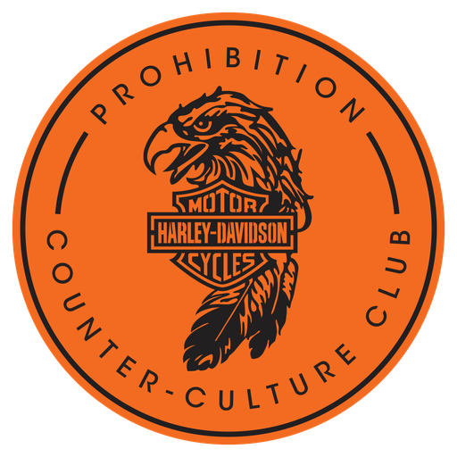 [AT-83] PROHIBITION X HARLEY DAVIDSON ORANGE EAGLE - GLASS ASHTRAY