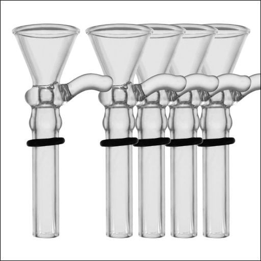 [GL-203S 5PK] GLASS STEM WITH HANDLE - MALE - SHORT 2.5" (5 PACK)