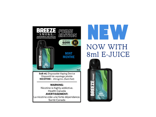 Breeze Prime S50 6000 Puffs 8mL Disposable Vape - 5ct