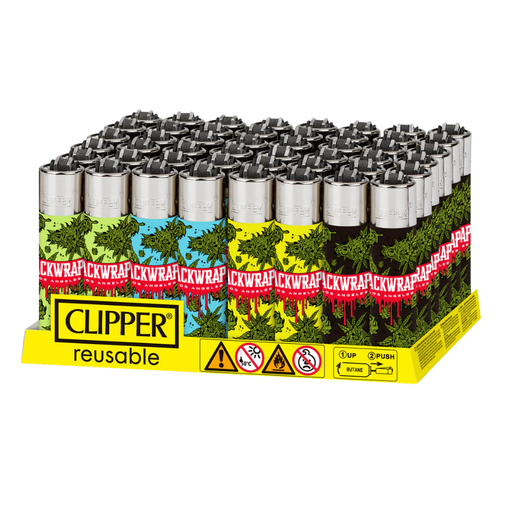 [CLIPPER PACKWRAPS FLOWER] Clipper Packwraps Flower Lighters - 48ct