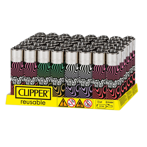 [CLIPPER TWISTED HEMP SWIRL] Clipper Twisted Hemp Swirl Lighters - 48ct