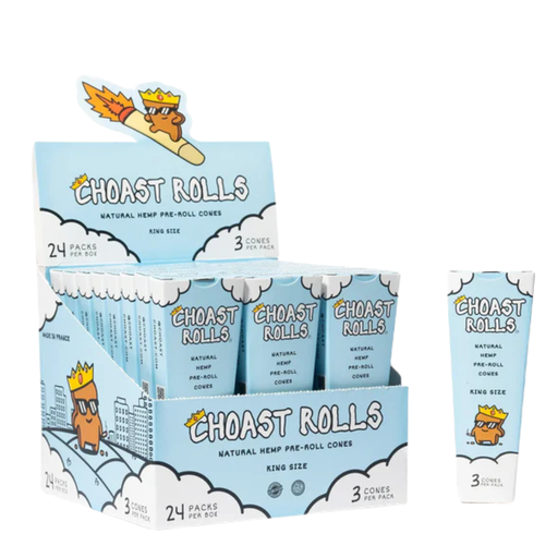 [CHOAST KS ROLLS 24CT] Choast Rolls Natural Hemp KS 3pk Pre Rolled Cones - 24ct